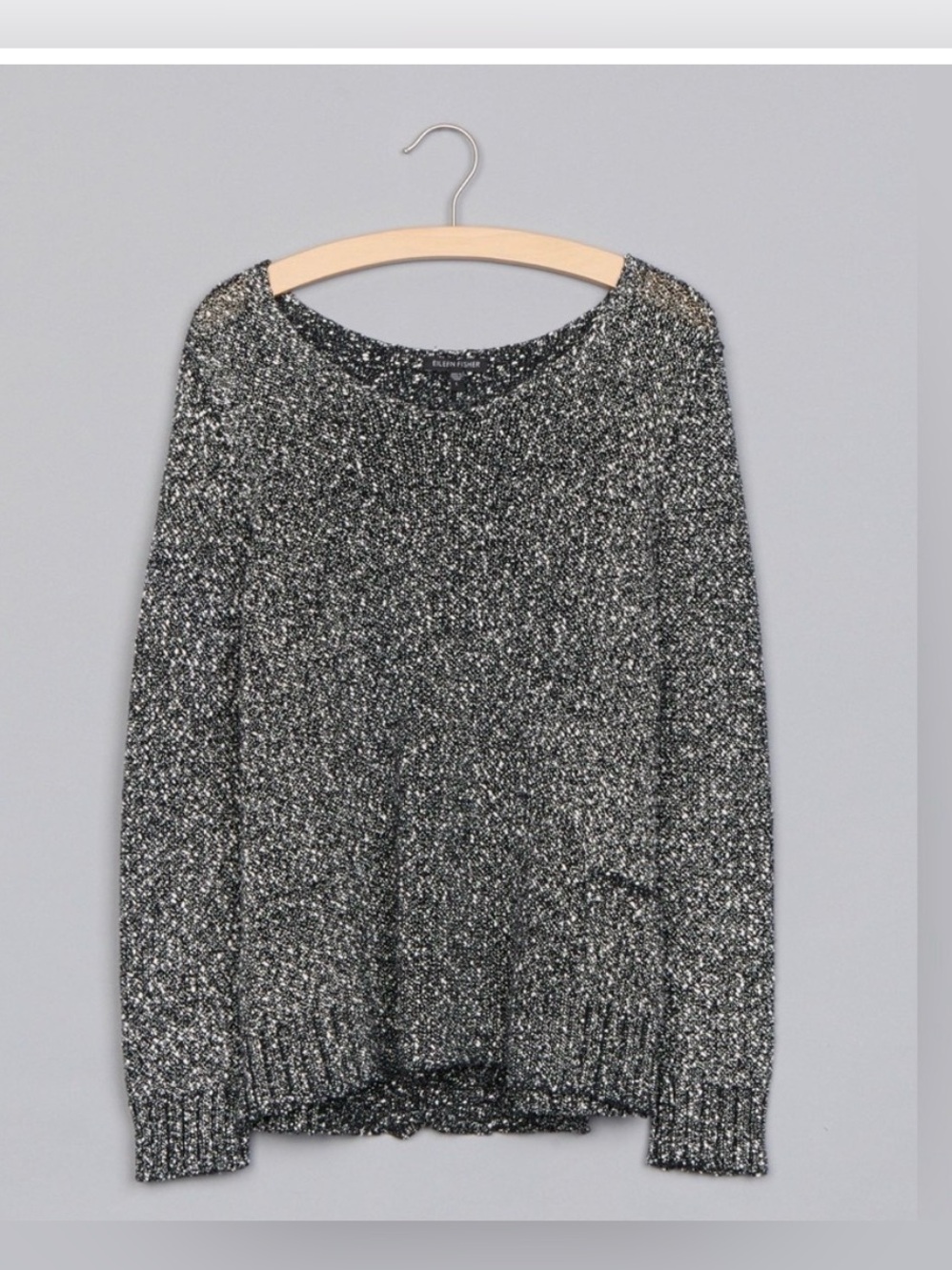 Eileen Fisher Wrapped Cotton Nubble Pullover Knit Sweater women’s size XL